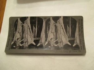 Prozess Dressing Rindfleisch waschen kochendes Wasser Chicago Illinois Il Stereoview Card - Bild 1 von 3