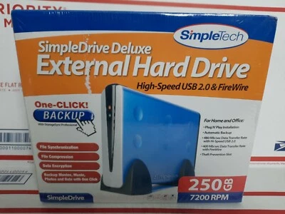 SimpleTech 250GB USB 2.0/Firewire 400 3.5-in External Hard Drive (STI-U2F36/250) - Image 1 of 4