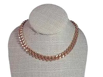 Collar de cadena cubana de cobre crudo sólido puro eslabón de bordillo collar de terapia de artritis Foto 1 de 4