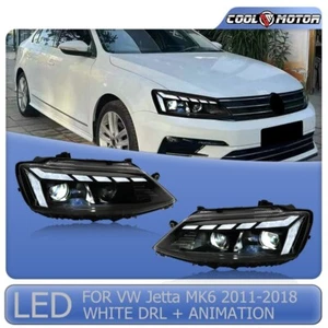 LED Headlights Assembly For VW Jetta MK6 2011-2018 Sequential Front Lamp LH+RH - Picture 1 of 18
