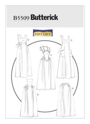 Butterick Sewing Pattern 5509 Misses 8-18 Historical Full-Length & Waist Aprons - image 1 of 4