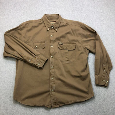 Camisa Remington Para Hombre Extra Grande Marrón Bolsillo Abotonado Tiro Exterior Foto 1 de 4