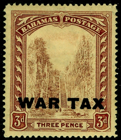 BAHAMAS 1918 SG98 KGV 3d. PURPLE/YELLOW OVPT WAR TAX -  MNH Cover