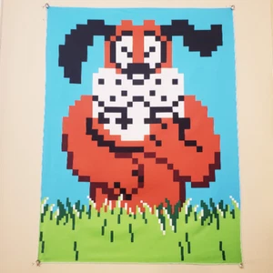 8 bit Duck Hunt Dog banner 18x24" tapestry wall flag fabric poster pixels sprite - Picture 1 of 9