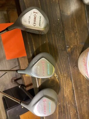 Dunlop Ladies Wood Set 1-3-5 DDH- II Steel Shafts 12-16-21 Loft Decent Grips - Image 1 of 4