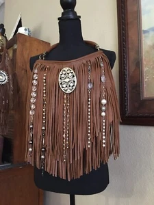 Bohemian Hippie fringe purse, Only By Linda, One Of A Kind - Picture 1 of 6