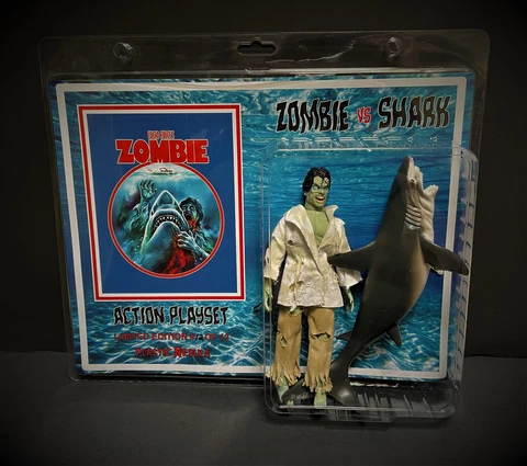Lucio Fulci Zombie vs Shark Action Figure Playset #12 of 13 Plastic Nebula Mego Cover