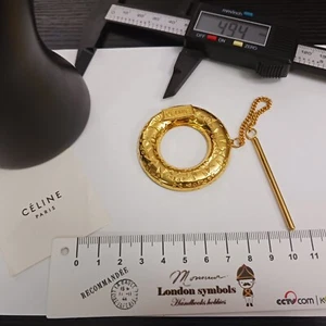 Vintage Celine Scarf Ring/ Brooch Bracelet ??year 92 signed gold plated France - Picture 1 of 12