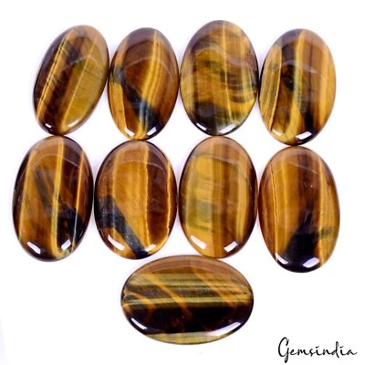 Pietersita de fuego azul natural de 500 quilates ojo de tigre cabujón ovalado piedras preciosas sueltas/9 piezas Foto 1 de 4