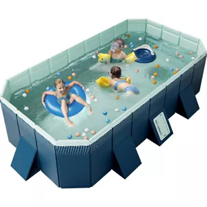 Outdoor Swimming Pool Hard Plastic Shell Kid Pool for Backyard Dog Pools (113" x - Picture 1 of 7