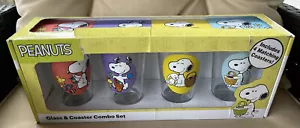 Peanuts Snoopy Woodstock Spring/Easter 16 oz. Glass & Coaster Combo Set 4each - Picture 1 of 5