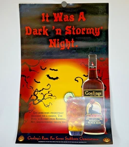 Goslings Black Rum Dark 'n Stormy Bar Promo Poster 11"x17" Halloween - Picture 1 of 4