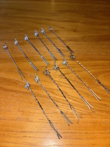 Vintage Handmade Sterling Alpaca Lama Cocktail Bar Olive Forks Set of 12 Peru. - Picture 1 of 8
