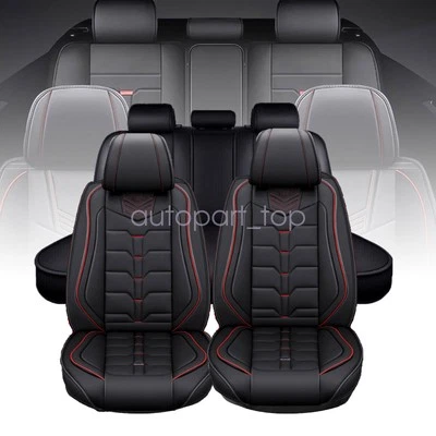 For Acura TLX RDX MDX ILX TSX Front & Rear 5-Seat Covers PU Leather Red stitch - Изображение 1 из 4