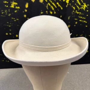 Vintage Stetson Fifth Avenue The Denver weißer Filzhut 22 1/2 Schleife Borte USA - Bild 1 von 9