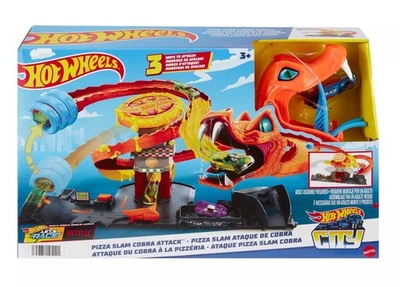Hot Wheels City Track Set Pizza Slam Cobra Attack Playset, 24.51 in - Image 1 of 4
