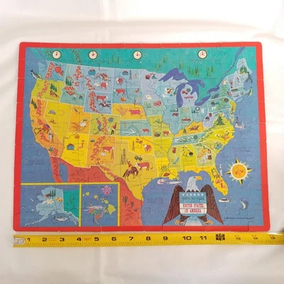 Rompecabezas mapa fotográfico Estados Unidos de América 100 piezas 1989 promoción individual Kraft  Foto 1 de 4