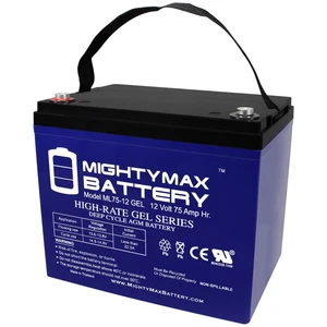Mighty Max 12V 75AH GEL Battery Replacement for Solar Golf Cart RV - Picture 1 of 6