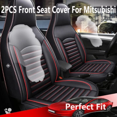 PU Leather Seat Covers Full Set 2p Front Cushion Accessor for Mitsubishi Mirage - image 1 of 4