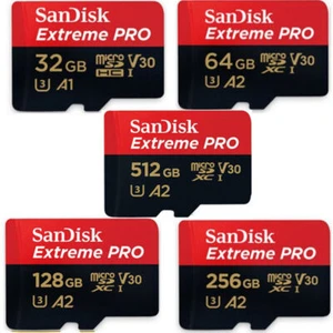 Micro SD Extreme Pro SanDisk 128GB 256GB 512GB 1TB Memory Card 4K U3 A2 170MB/s - Picture 1 of 11