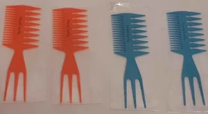 Lot of 4 Neo Curly 3 in 1 Styling Combs (2 Orange 2 Blue) - Picture 1 of 3