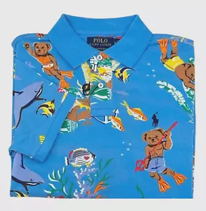 Polo Ralph Lauren Kurzarm Pony Scuba Sea Bear Custom Slim Fit Mesh Hemd M - Bild 1 von 9