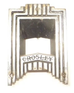 vintage CROSLEY model 5M3 part:  SILVER-COLORED  FACEPLATE w/ SCREWS - Picture 1 of 2