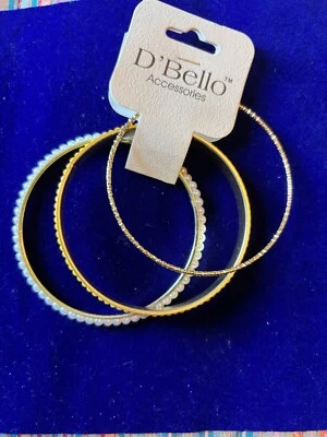 Juego de brazaletes con cuentas amarillas perlas oro D'Bello Foto 1 de 4