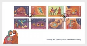 guernsey 2023 christmas story JESUS mary joseph Nativity Angel Gabriel 8v FDC - Picture 1 of 1