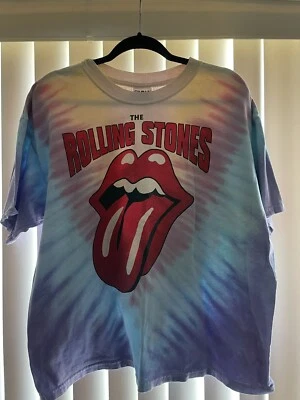 Camiseta Vintage XL Rolling Stones Bridges To Babylon Tie Dye Tour 1997 Foto 1 de 4