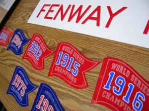 RED SOX Championship Flags 2018  5 inch Fenway Park 3D Baseball sign art Boston - Picture 1 of 17