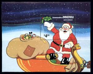 Dominica: 1981 Christmas Disney's Santa on the Sleigh Souvenir Sheet (715) MNH