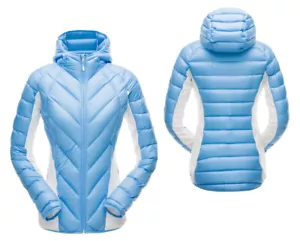 SPYDER Damen echte Daunenjacke Winter Steppjacke Jacke Light Downjacket Kapuze - Bild 1 von 4