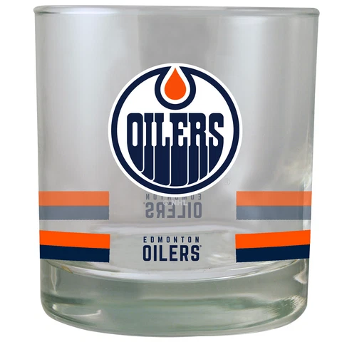 Edmonton Oilers 10oz. Banded Rocks Glass Cover