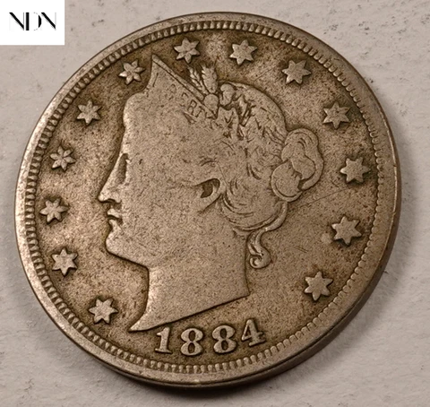 1884 Liberty V Nickel - VG/Fine - Better Date! - #V495 Cover