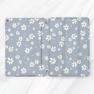 Small Gaisy Flowers Light Blue Case For iPad 10.2 Air 3 4 5 Pro 9.7 11 12.9 Mini - Picture 1 of 6