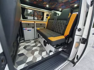 M1 Crash Tested Sliding Rock n Roll Bed 3/4 Width Fully Upholstered VW T4 T5 T6 - Picture 1 of 15