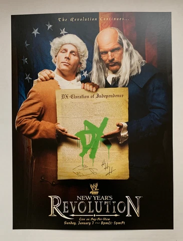 WWF WWE Poster Print Shawn Michaels Triple H New Years Revolution 2007 12” x 16” Cover