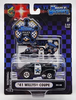 MUSCLE MACHINES 2004 (Funline) M.M. POLICE DEPT. 1941 WILLYS COUPE RUBBER TIRES! - Image 1 of 2