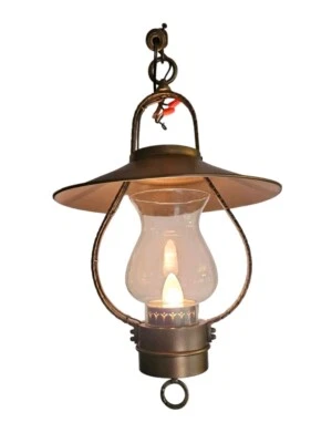 Lámpara colgante vintage rústica dorada/latón mate 25" Foto 1 de 4