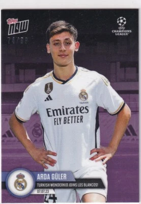 Topps Now 2023 No. 129 Arda Güler Turkish Wonderkid Purple Parallel 74/99 - Image 1 of 2