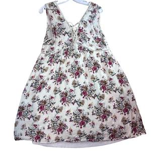Anthropologie Doe & Rae Medium kurzes Sommerkleid Schnürung vorne - Bild 1 von 9