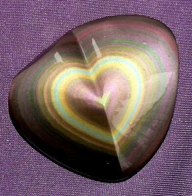 Regenbogenobsidian, poliert, Mexico, Herz, 37,5g 49x41x17mm, Heilstein - Bild 1 von 4