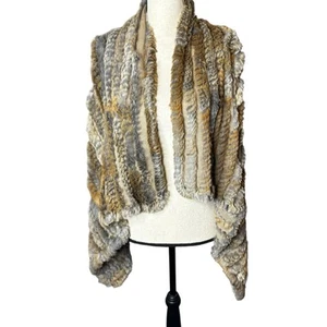 Dolce Cabo Vest Womens Small 40% Rabbit Fur Open Front Cardigan Soft - Picture 1 of 14