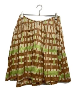 MARNI Falda Estampado Completo 44 Marrón x Verde Ext+++ - Imagen 1 de 5
