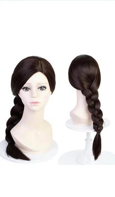 Peluca trenzada marrón oscuro Probeauty para niñas niños, peluca de pelo larga trenzada cosplay para Foto 1 de 4