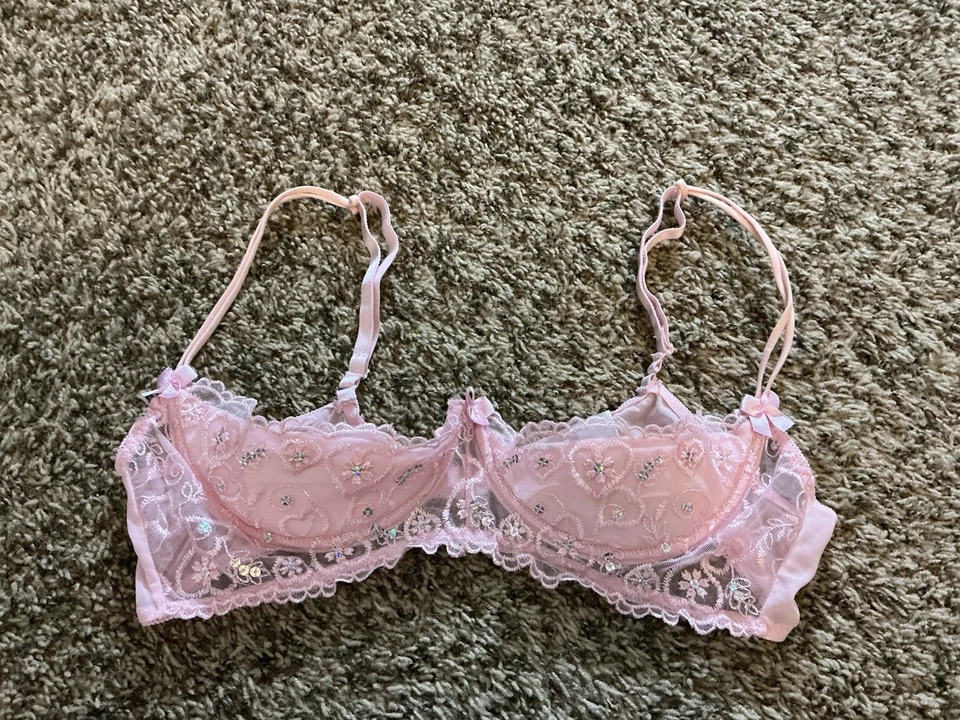 Бюстгальтер Shirley of Hollywood с волнистой вышивкой на открытой чашке полочный розовый размер 38 - Изображение 1 из 4