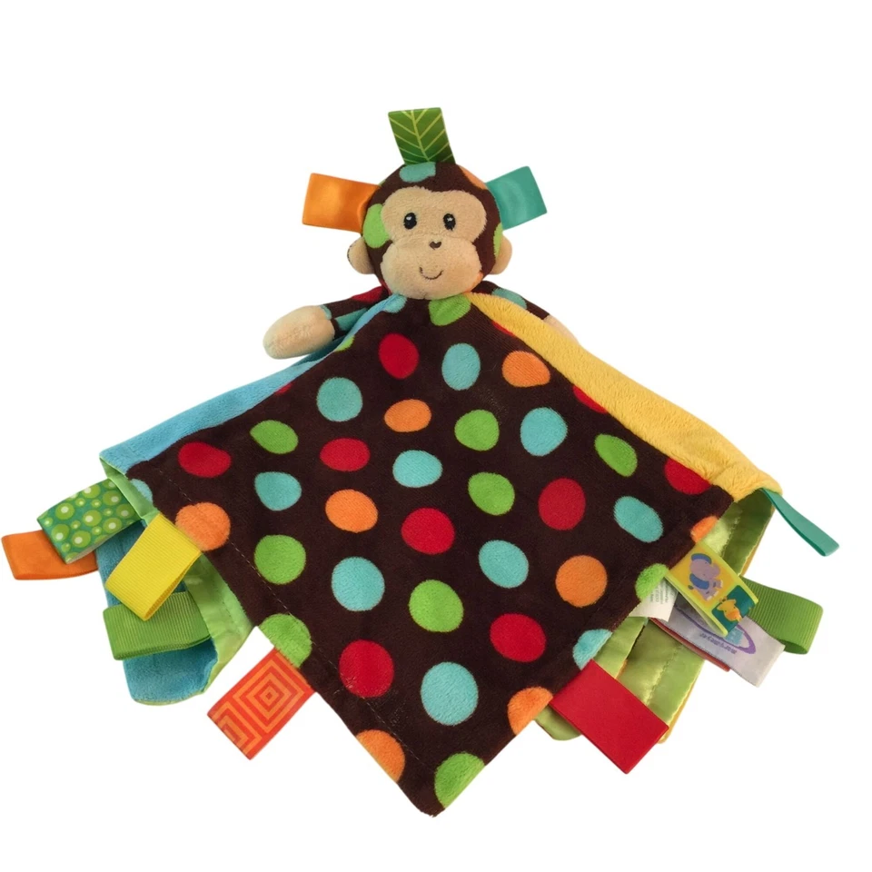 Taggies Signature Collection Mary Meyer Обезьяна Милый Коричневый В горошек Атласная Спина - Изображение 1 из 4