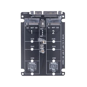 1X(Dual-NGFF-Zu-SATA-Adapter, 2-Port M.2 SATA SSD B Key zu SATA3.0 6Gbps Ko8709 - Photo 1/6