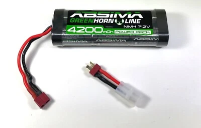 ABSIMA GREENHORN NIMH AKKU 7,2V 4200mAh MIT TAMIYA & T STECKER FÜR TAMIYA HSP - Bild 1 von 2